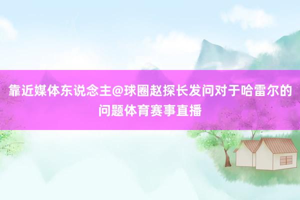 靠近媒体东说念主@球圈赵探长发问对于哈雷尔的问题体育赛事直播