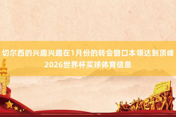 切尔西的兴趣兴趣在1月份的转会窗口本领达到顶峰2026世界杯买球体育信息
