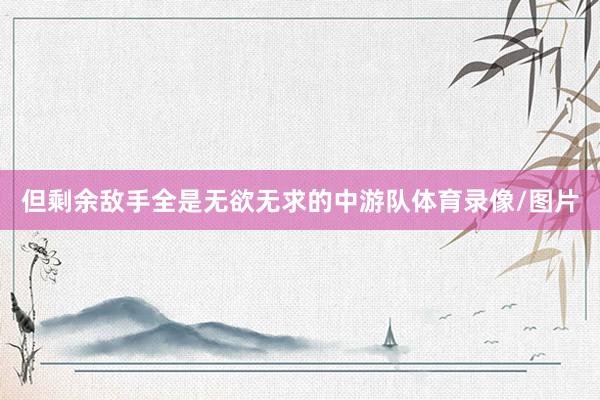 但剩余敌手全是无欲无求的中游队体育录像/图片