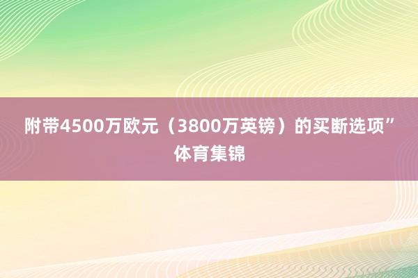 附带4500万欧元（3800万英镑）的买断选项”体育集锦