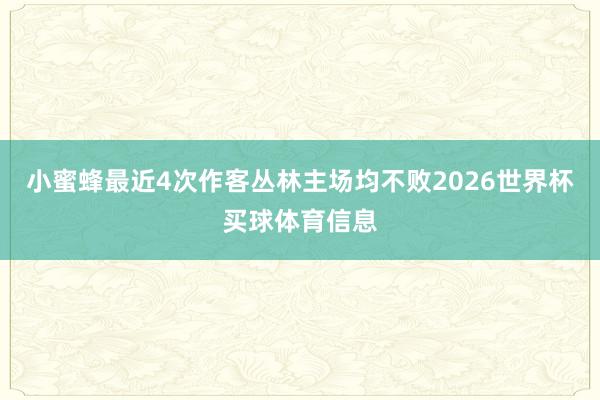 小蜜蜂最近4次作客丛林主场均不败2026世界杯买球体育信息