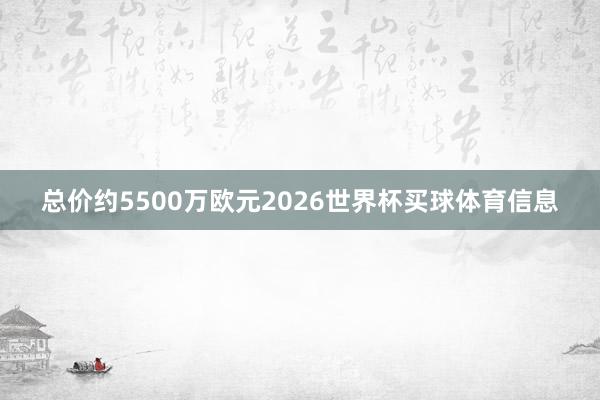 总价约5500万欧元2026世界杯买球体育信息