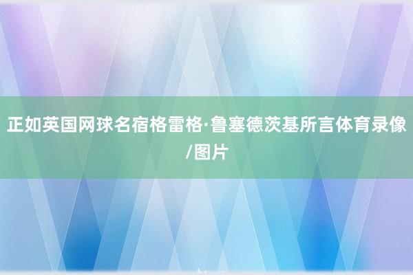 正如英国网球名宿格雷格·鲁塞德茨基所言体育录像/图片