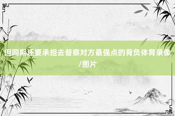 但同期还要承担去督察对方最强点的背负体育录像/图片