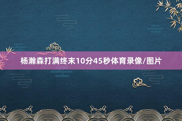 杨瀚森打满终末10分45秒体育录像/图片